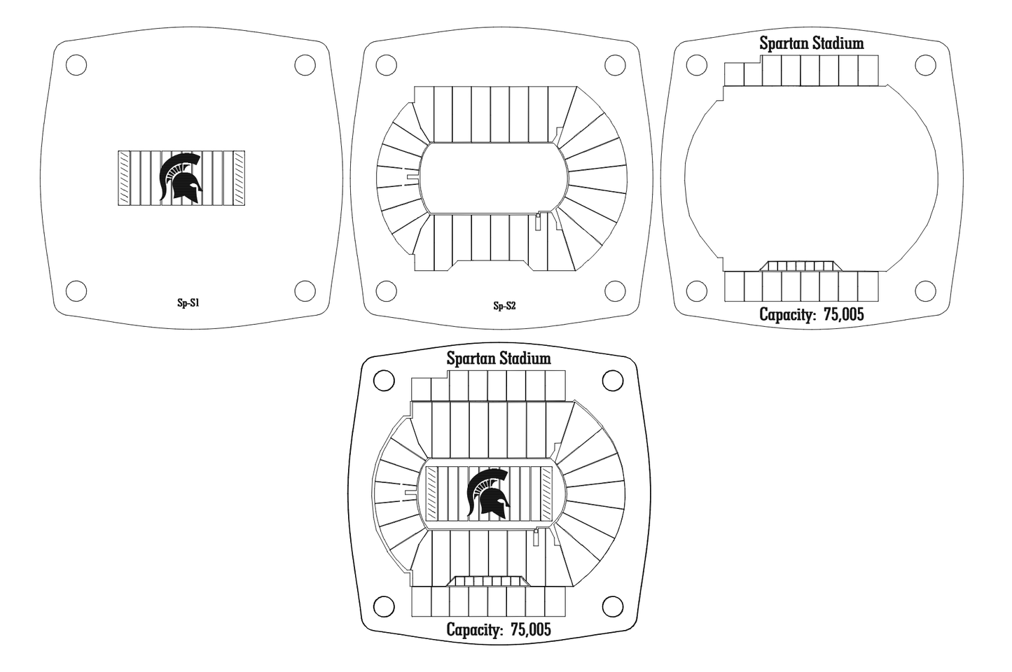 Spartan Stadium - Michigan State Spartans Multi-Layered Stadium Coasters