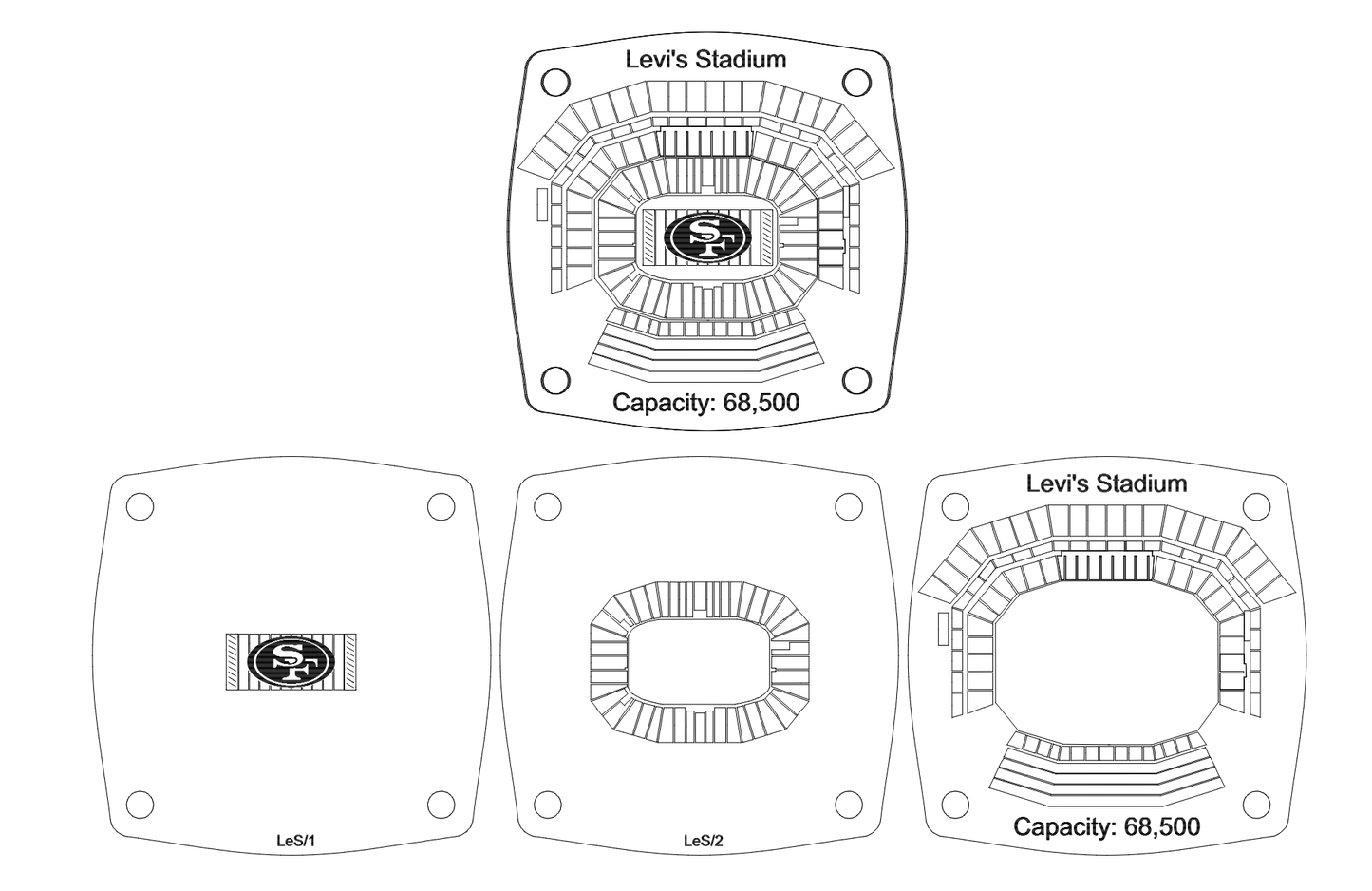 Levi Stadium 49'ers Multi-Layered Stadium Coasters