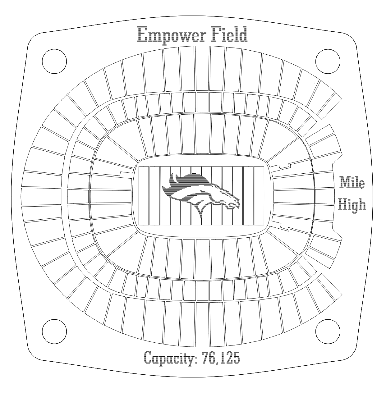 Empower Field Mile High Stadium - Denver Broncos Multi-Layered Stadium Coasters