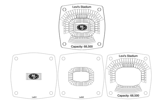 Levi Stadium 49'ers Multi-Layered Stadium Coasters