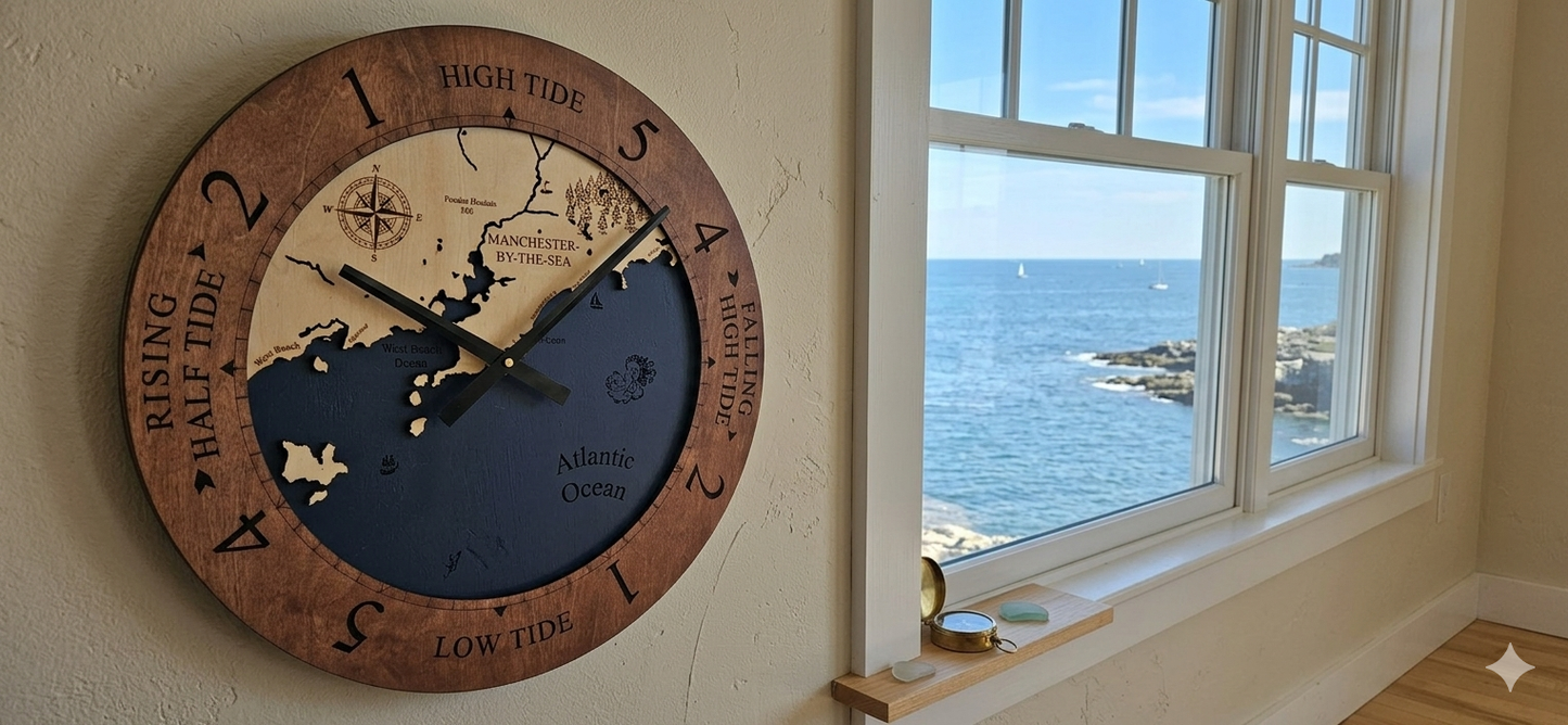 Manchester by the Sea Time or Tide Clocks